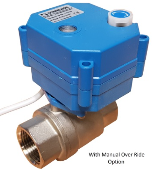 1/4",3/8",1/2",3/4",1" M/O WRAS Stainless ball valve motor Failsafe Close 3MTR Cable 9-24vAC/DC