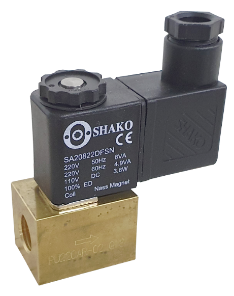 1/4 Brass solenoid valve 0-7/8.5 Bar 2/2 way Normally Closed