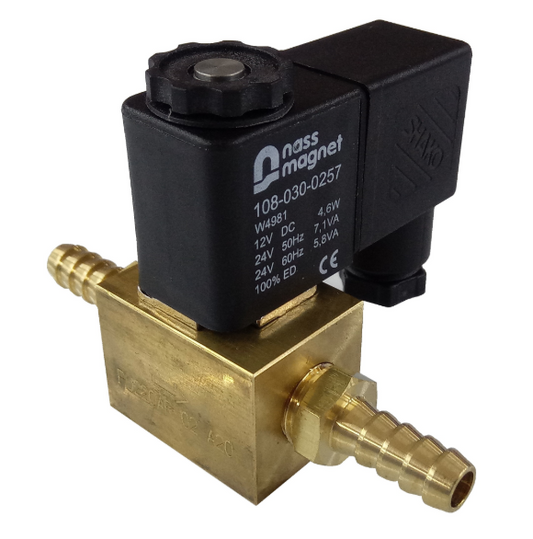 8mm hose barb Fuel brass solenoid valve Viton 0-8.5 Bar