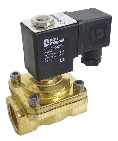 3/4 Brass solenoid valve 0-8.5 Bar 2/2 way Normally Closed