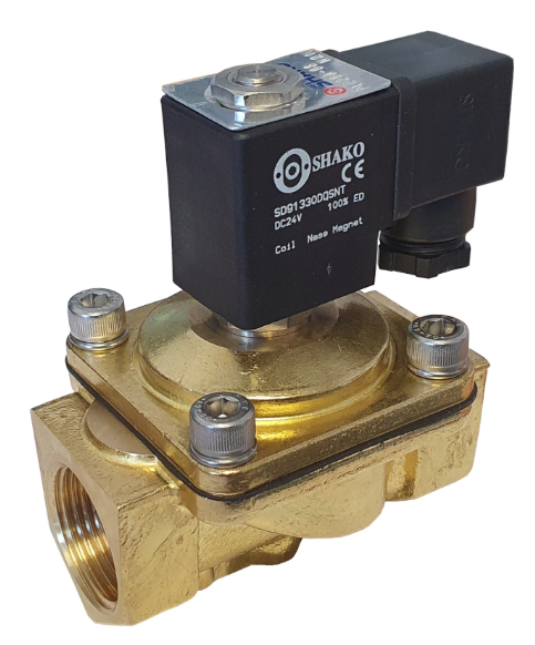 1" Brass solenoid valve 0-8.5 Bar 2/2 way Normally Closed